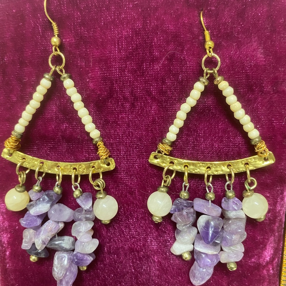 Handmade amethyst earrings